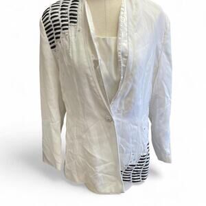 White tuxedo jacket with black